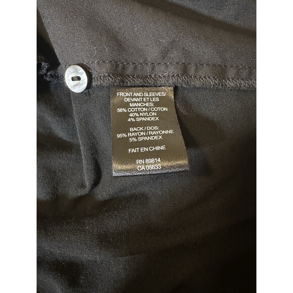 Stella Carakasi Button Up Black 3/4 Sleeve Oversized Tunic Pockets Sz Medium - Picture 11 of 12